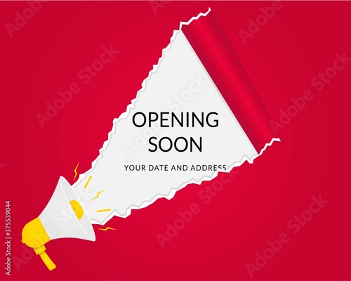 Grand opening background template flat design