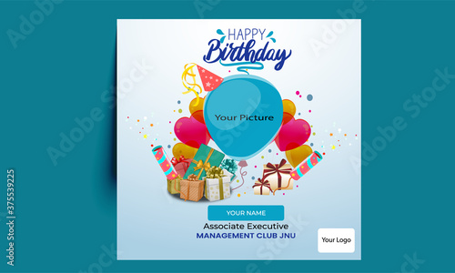 happy birthday card with balloons