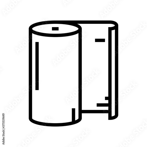 paper roll line icon vector. paper roll sign. isolated contour symbol black illustration
