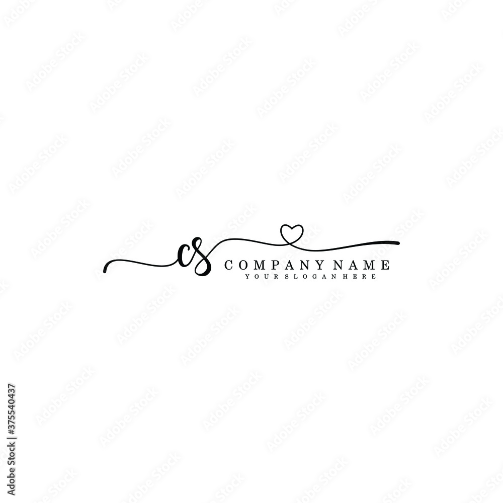 CS Initial handwriting logo template vector CS Initial handwriting logo template vector