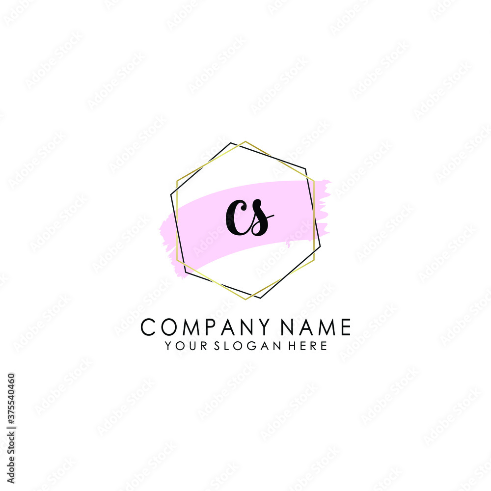 CS Initial handwriting logo template vector CS Initial handwriting logo template vector