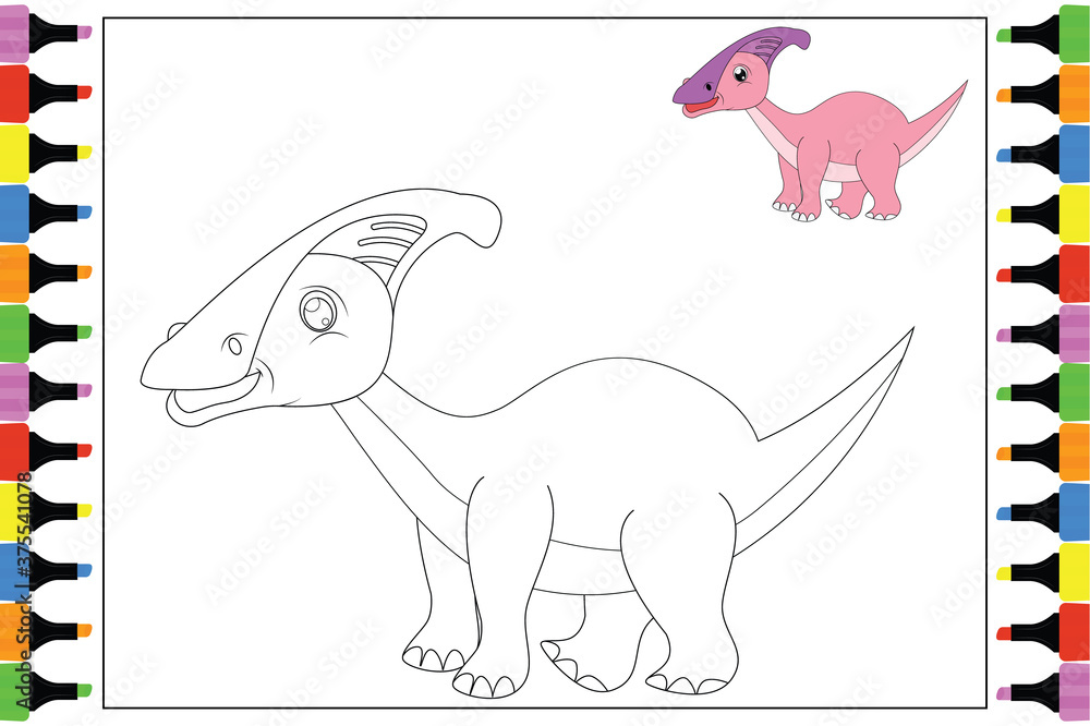 Naklejka premium coloring cute animal for kids, simple vector illustration