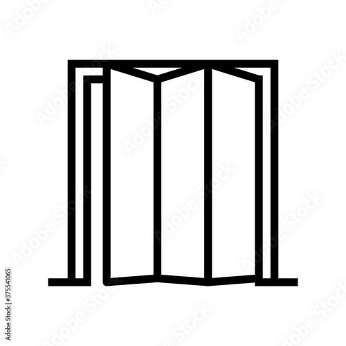 folding door line icon vector. folding door sign. isolated contour symbol black illustration
