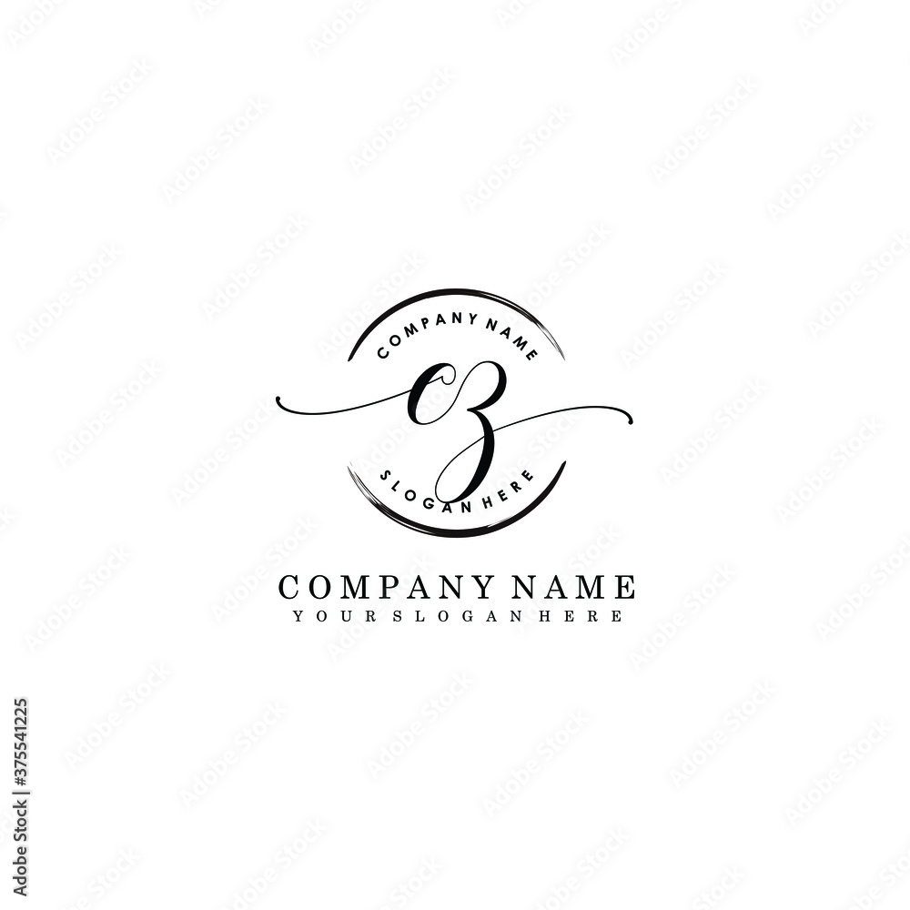 CZ Initial handwriting logo template vector CZ Initial handwriting logo template vector