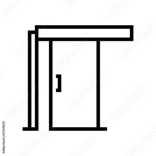 sliding door line icon vector. sliding door sign. isolated contour symbol black illustration