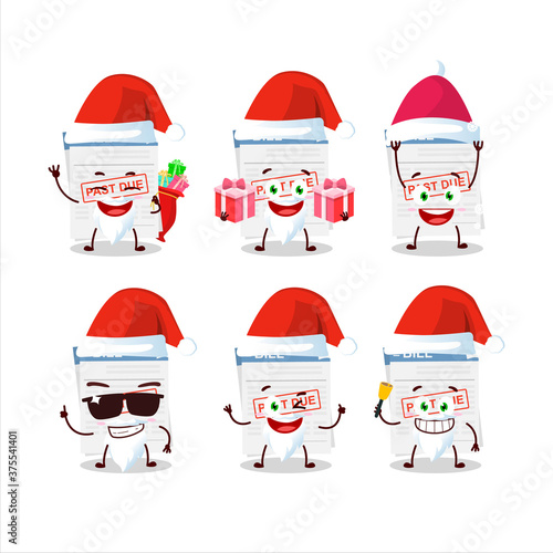 Santa Claus emoticons with bill paper cartoon character