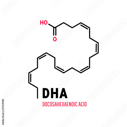 DHA, Docosahexaenoic Acid an essential polyunsaturated fatty acid of the Omega-3 class. photo