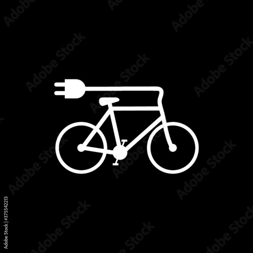 Electric bike, Electric bicycle icon isolated on dark background