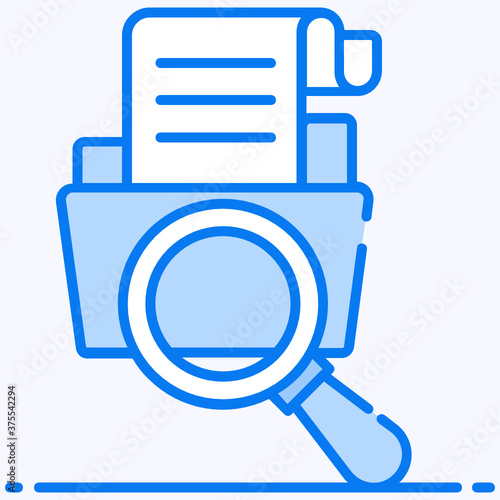 
Magnifier on a folder, vector design of file search concept 
