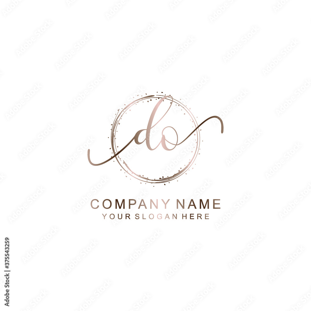 Fototapeta premium DO Initial handwriting logo template vector