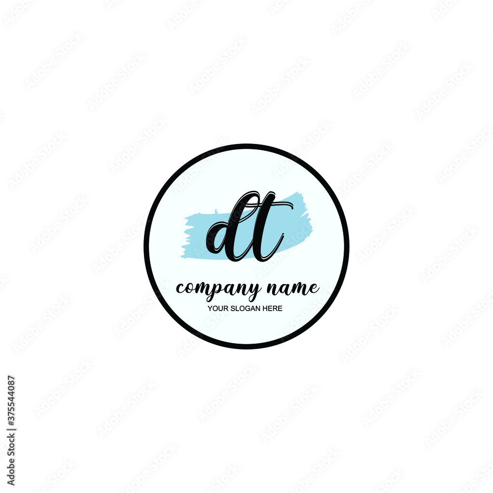 DT Initial handwriting logo template vector
DT Initial handwriting logo template vector