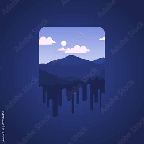 Lake View Vector Design from Inside Goa
