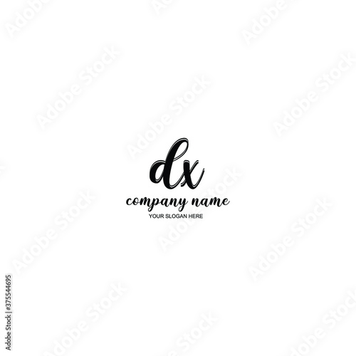 DX Initial handwriting logo template vector 