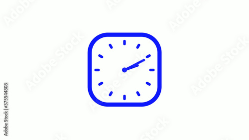 Amazing blue color 12 hours square clock icon on white background,clock icon © MSH