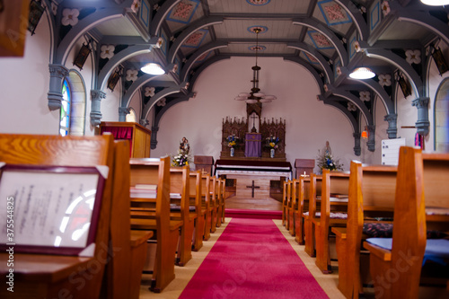  Beautiful and Colorful Cathedral Catholic church inside interior.