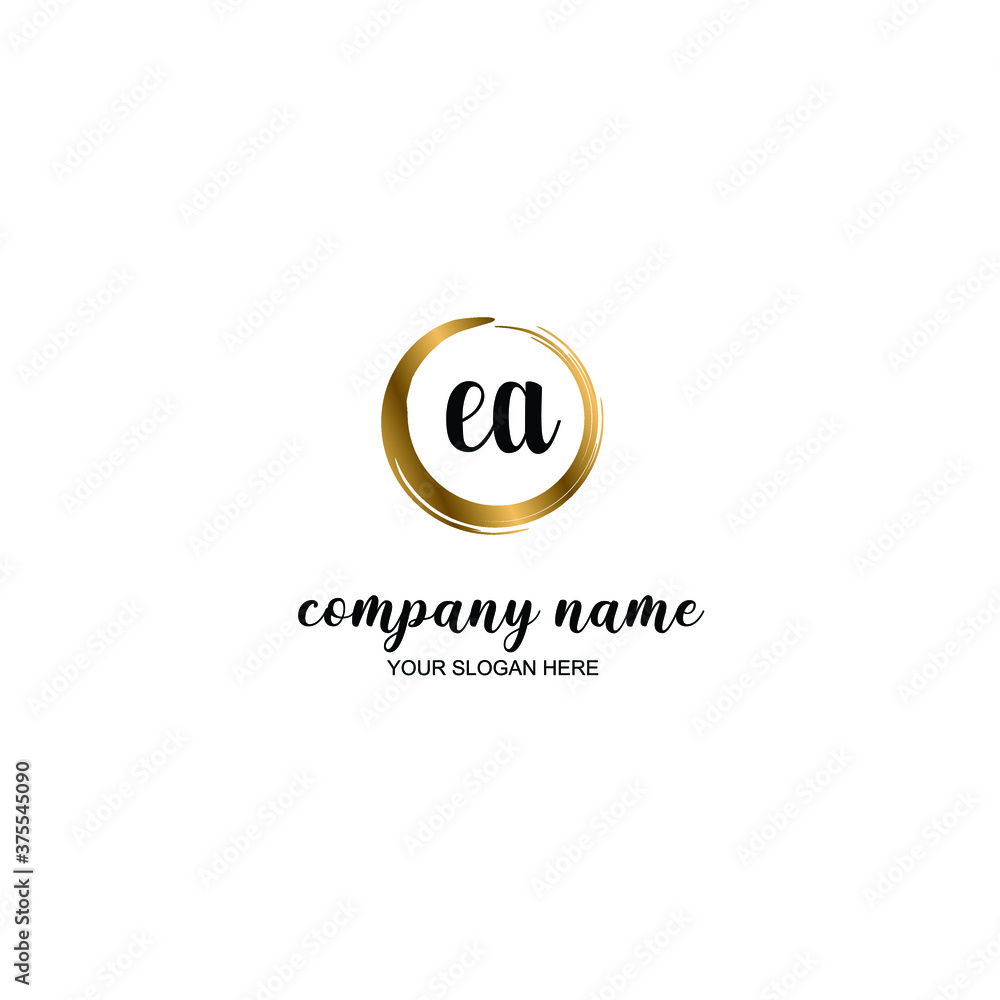 EA Initial handwriting logo template vector EA Initial handwriting logo template vector