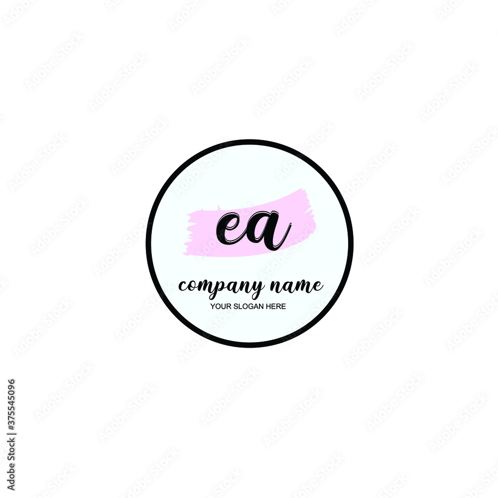 EA Initial handwriting logo template vector EA Initial handwriting logo template vector