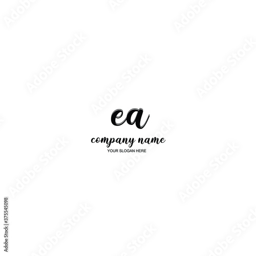 Fototapeta Naklejka Na Ścianę i Meble -  EA Initial handwriting logo template vector