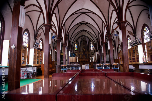   Beautiful and Colorful Cathedral Catholic church inside interior. © Chongbum Thomas Park