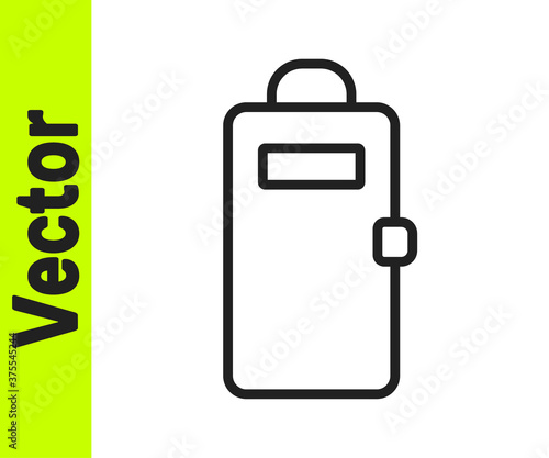 Black line Police assault shield icon isolated on white background. Vector.