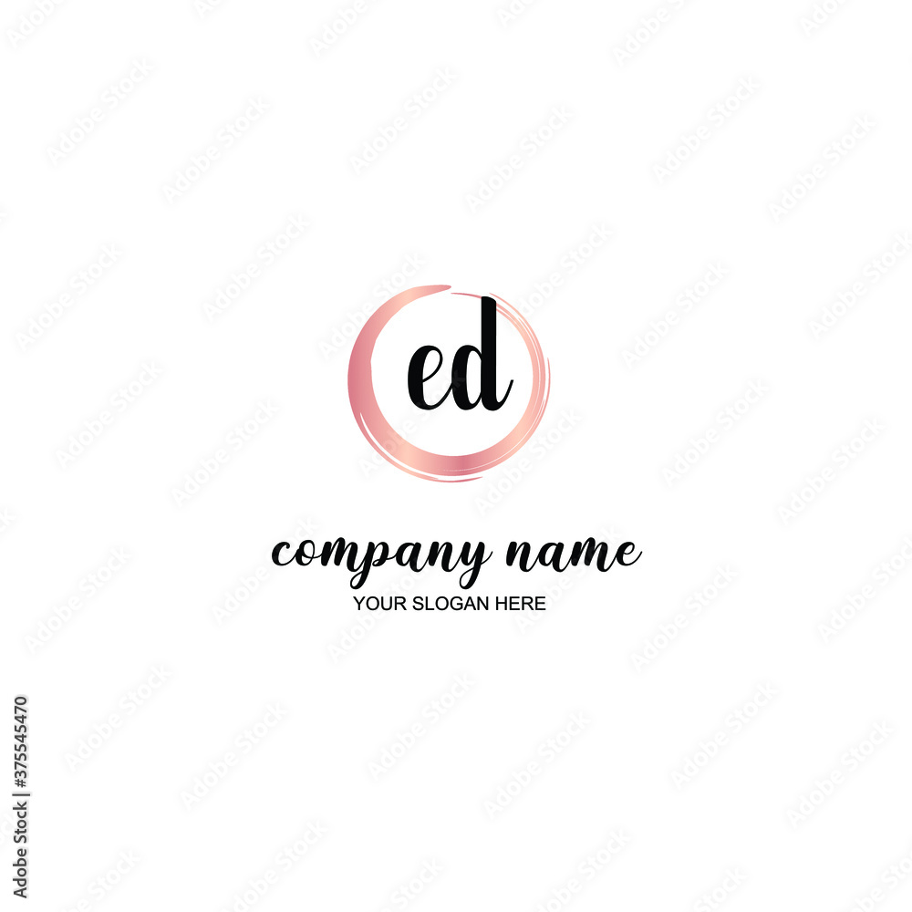 ED Initial handwriting logo template vector ED Initial handwriting logo template vector