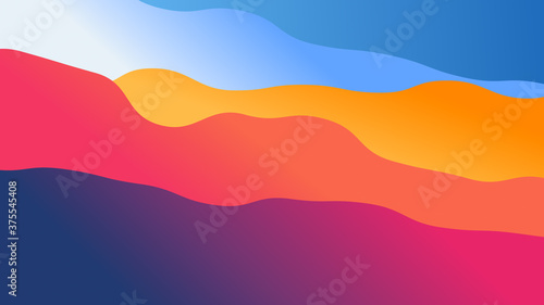 abstract wallpaper from wavy shapes filled colorful gradient