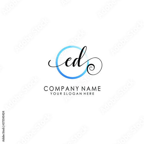 ED Initial handwriting logo template vector © MUCHAMMAD