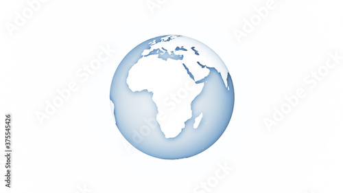 3D simple illustration of earth globe isolated on white background