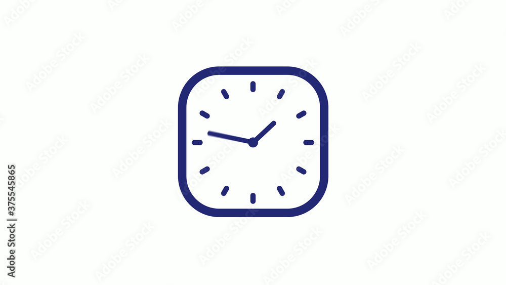 New blue dark counting down clock icon on white background New blue dark counting down clock icon on white background
