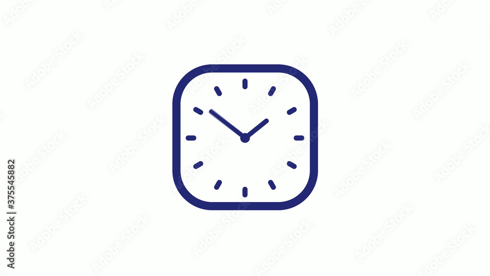 New blue dark counting down clock icon on white background New blue dark counting down clock icon on white background