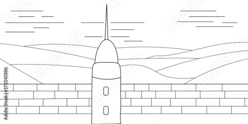 Cathedral square vector illustration