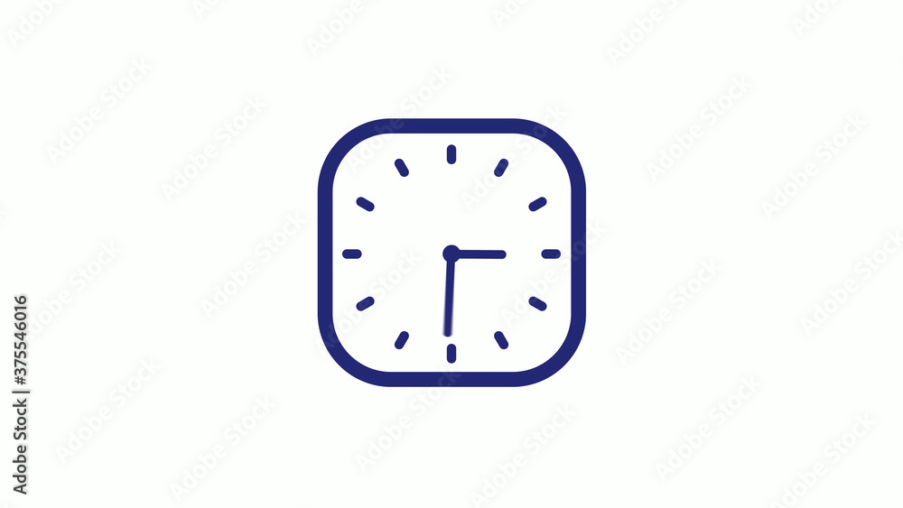 New blue dark counting down clock icon on white background