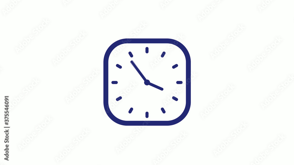 New blue dark counting down clock icon on white background New blue dark counting down clock icon on white background