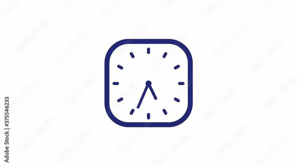 New blue dark counting down clock icon on white background New blue dark counting down clock icon on white background