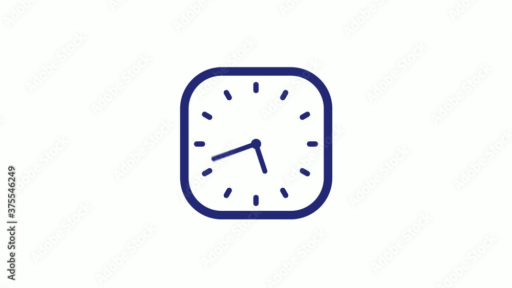 New blue dark counting down clock icon on white background New blue dark counting down clock icon on white background