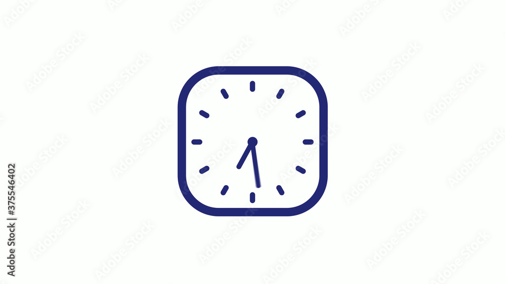 New blue dark counting down clock icon on white background New blue dark counting down clock icon on white background