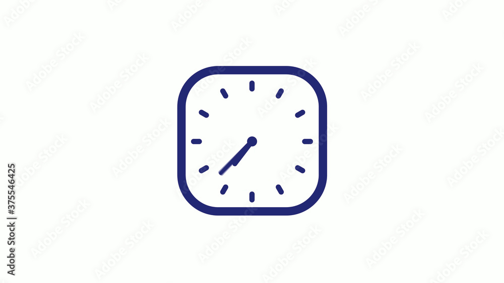 New blue dark counting down clock icon on white background New blue dark counting down clock icon on white background