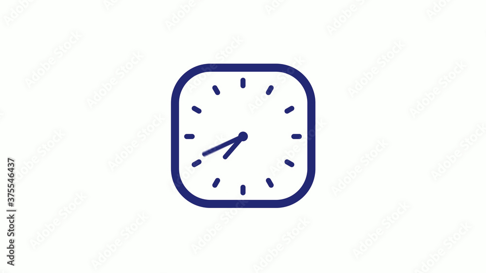 New blue dark counting down clock icon on white background New blue dark counting down clock icon on white background