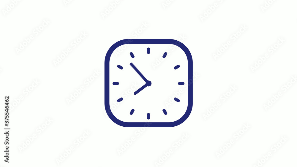 New blue dark counting down clock icon on white background New blue dark counting down clock icon on white background