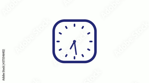 New blue dark counting down clock icon on white background