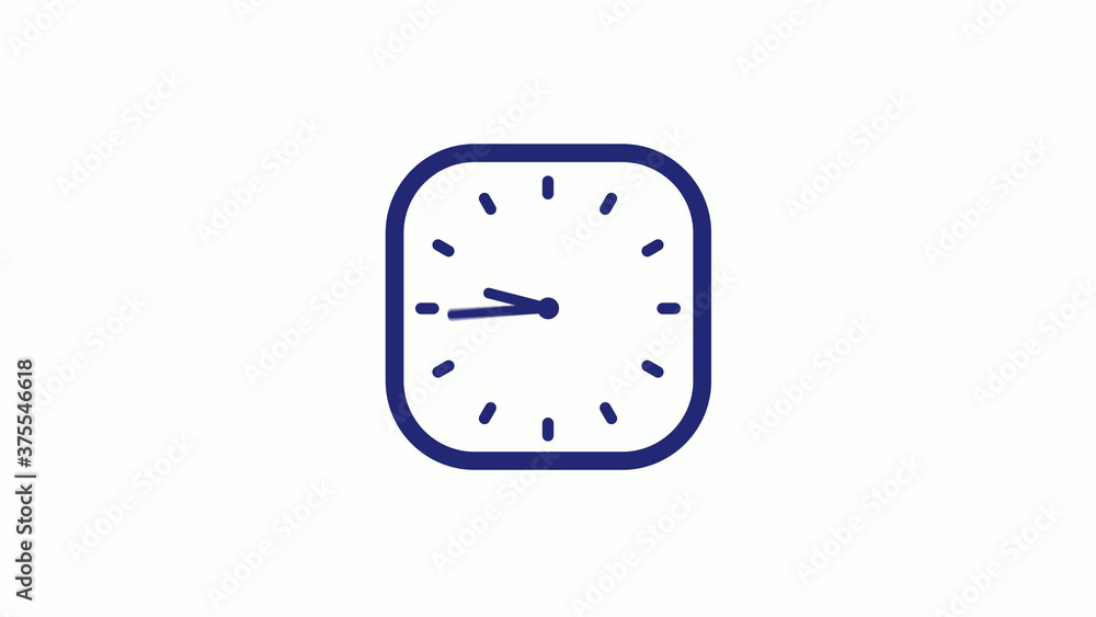 New blue dark counting down clock icon on white background New blue dark counting down clock icon on white background
