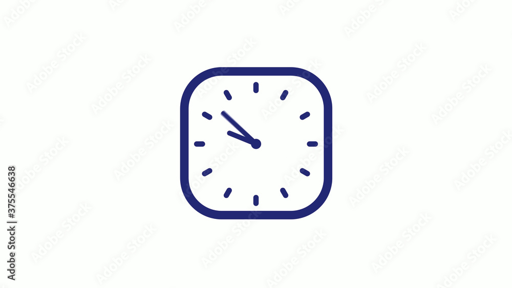 New blue dark counting down clock icon on white background New blue dark counting down clock icon on white background