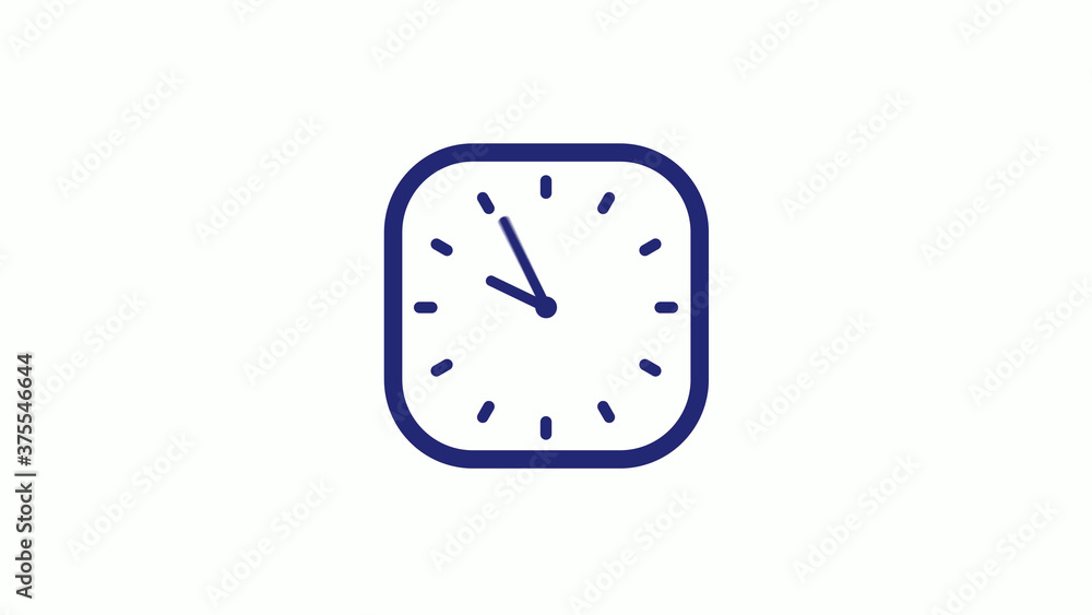 New blue dark counting down clock icon on white background New blue dark counting down clock icon on white background