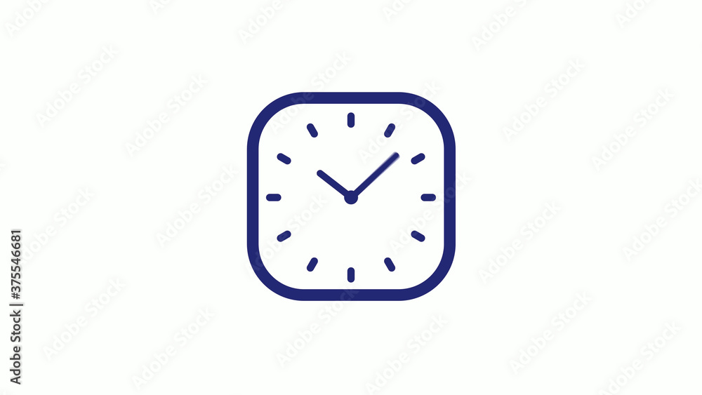 New blue dark counting down clock icon on white background New blue dark counting down clock icon on white background