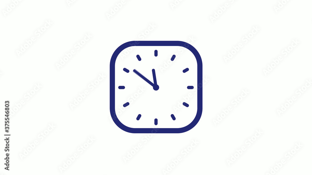 New blue dark counting down clock icon on white background New blue dark counting down clock icon on white background