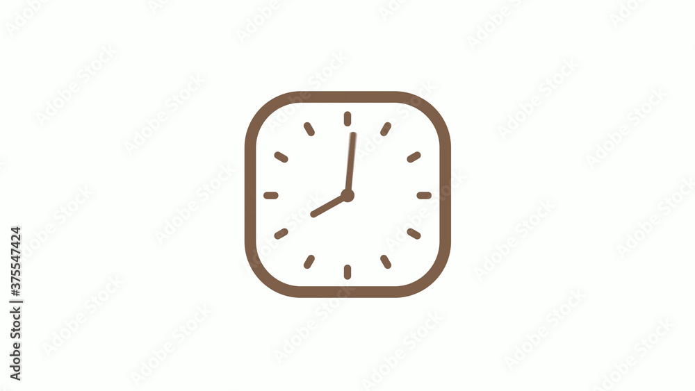 Brown dark counting clock icon on white background Brown dark counting clock icon on white background