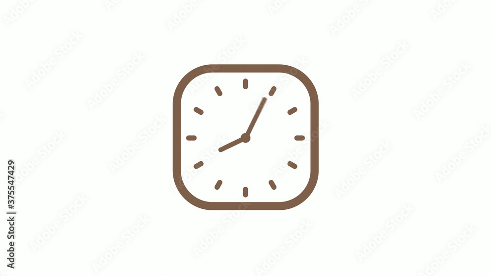 Brown dark counting clock icon on white background Brown dark counting clock icon on white background