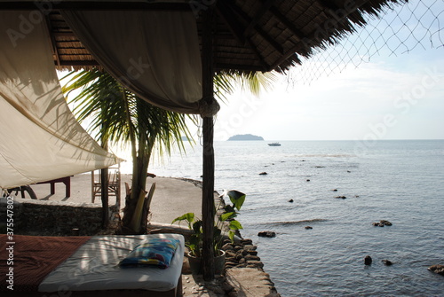 massage table on the beach