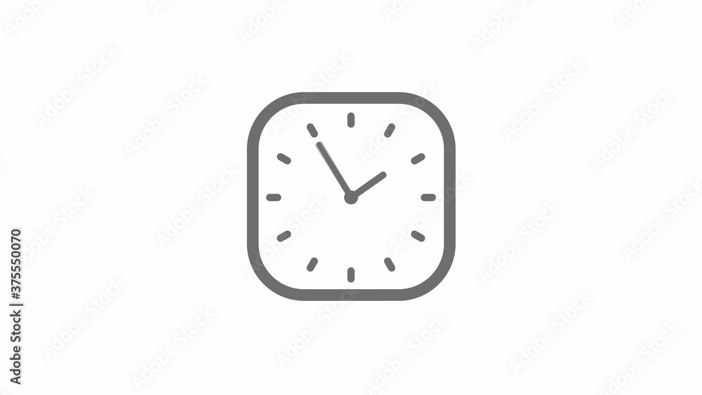Amazing gray color square clock icon on white background,clock icon Amazing gray color square clock icon on white background,clock icon