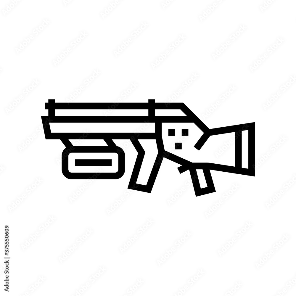 gun of future line icon vector. gun of future sign. isolated contour symbol black illustration